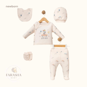 Alternative view of Printed Newborn Baby Set – 5 Pieces