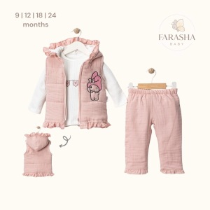 Sweet Love Muslin Baby Outfit Set