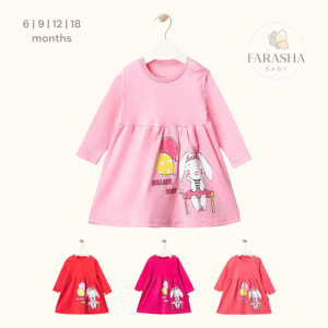 Bunny Balloon Cotton Baby Dress